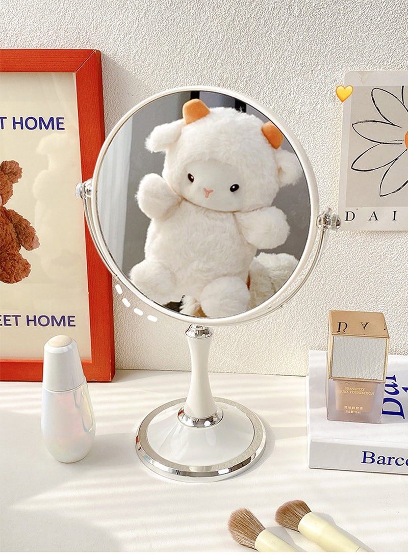 BEIRUI 8" Double Sided Makeup Mirror, 3X Magnification on One Side, 360° Rotation, Removable Base, Handheld Desktop Mirror with Stand Bathroom Shaving Mirror 21 * 33.5 * 13CM - Image 4