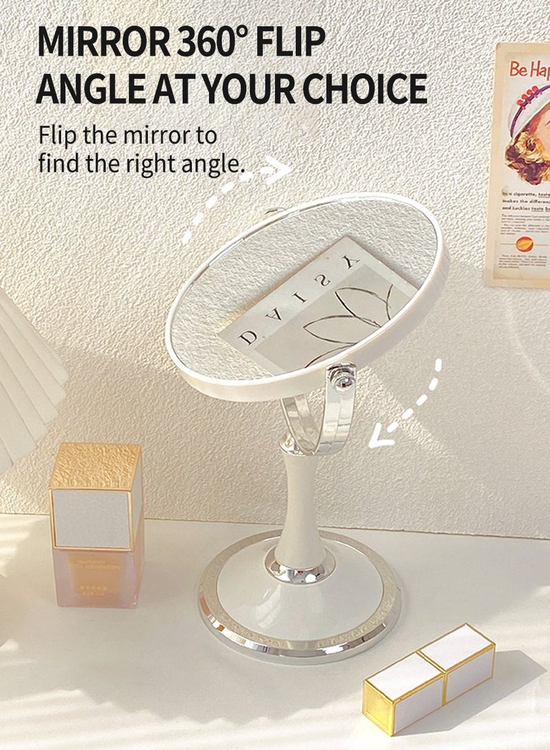 BEIRUI 8" Double Sided Makeup Mirror, 3X Magnification on One Side, 360° Rotation, Removable Base, Handheld Desktop Mirror with Stand Bathroom Shaving Mirror 21 * 33.5 * 13CM - Image 5