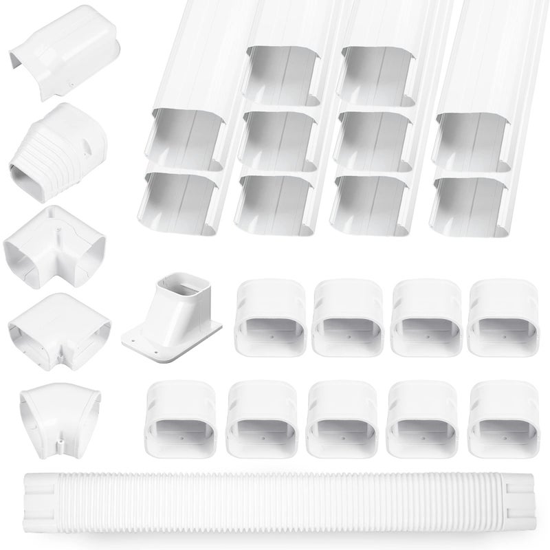 LyPrem 16Ft Mini Split Line Set Cover 3 PVC Line Cover Kit for Mini Split and Central Air Conditioner  Heat Pump