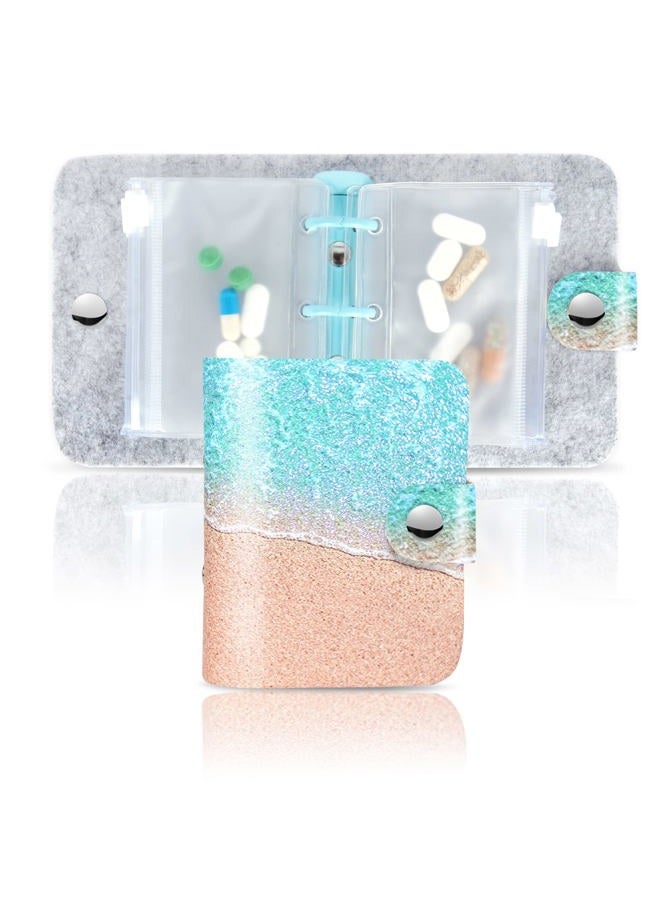 Hennaja Pill Organizer,Pill Pouches Clear Plastic Bags Self Sealing Travel Medicine Organizer Storage (1-Sandbeach, 1 Pack) - Image 1