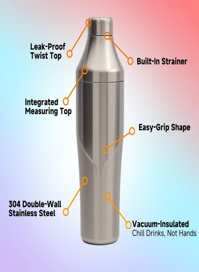 Lexenic Portable Cocktail Shaker Set,Premium Stainless Steel Vacuum Insulated Martini Shaker Kit,Bartender Kit Camping Cocktail Set for Beach,Poolside,Dinners,Parties,Weddings,Outdoor Activities - Image 4