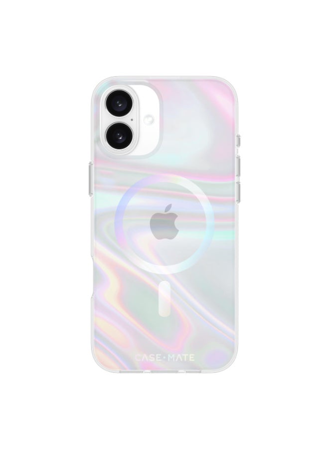 كايس مايت حافظة فقاعات الصابون مع ماغسيف لهاتف آبل آيفون 16 بلس 6.7" 2024 | حماية من السقوط حتى 12 قدم مع طلاء مضاد للخدش ومضاد للاصفرار، حواف مرتفعة، حافظة عصرية، شحن لاسلكي - - Image 1