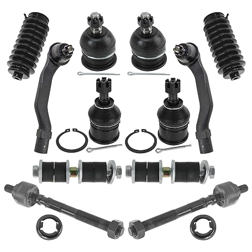 TRQ Front Steering & Suspension Kit Ball Joint Steering Rack & Pinion Bellow Sway Bar Stabilizer Link Tie Rod Compatible with 1997-2000 Honda Civic - Image 1