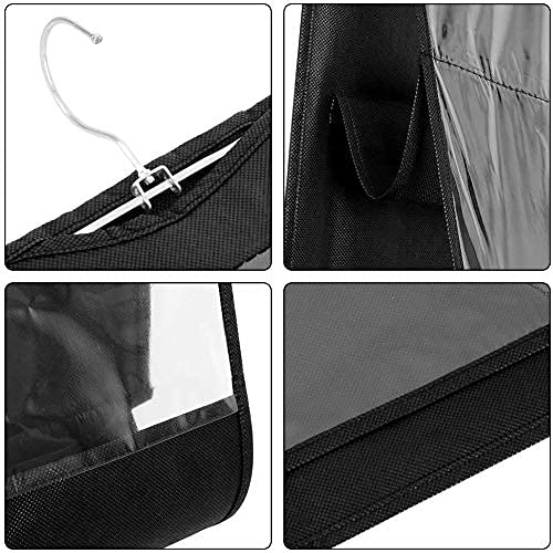 AMULAKH Hanging Handbag Organizer DustProof Storage Holder Bag Wardrobe Closet for Purse Clutch with 6 Larger Pockets Black - Image 4