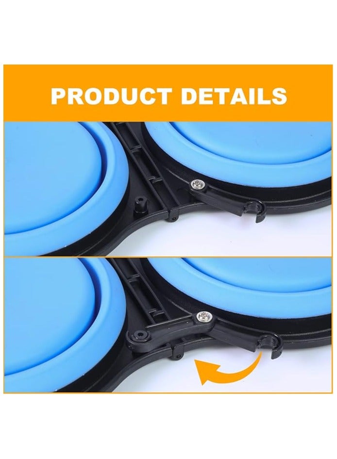 Collapsible Dog Bowls, Portable Travel Pet Feeder Bowl, 2 in 1 Expandable Silicone Pet Food u0026 Water Double Bowl, Cat Feeder Dish with Carabiner for Walking, Traveling, Hiking, Camping - Image 2