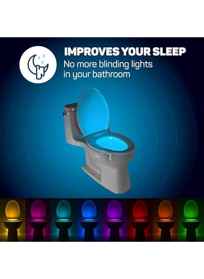 2 Pack Toilet Bowl Night Light with Motion Sensor. Funny and Useful Gadget for Bathroom. Novelty Birthday Gift Idea for Guys, Men, Mom, and Brother. Great Stocking Stuffer! - Image 3