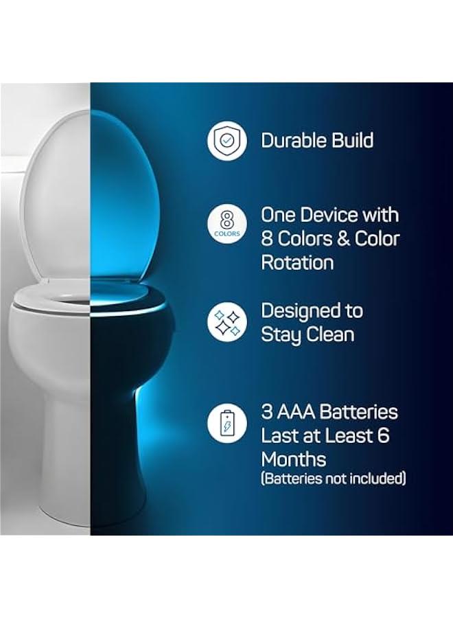 2 Pack Toilet Bowl Night Light with Motion Sensor. Funny and Useful Gadget for Bathroom. Novelty Birthday Gift Idea for Guys, Men, Mom, and Brother. Great Stocking Stuffer! - Image 5