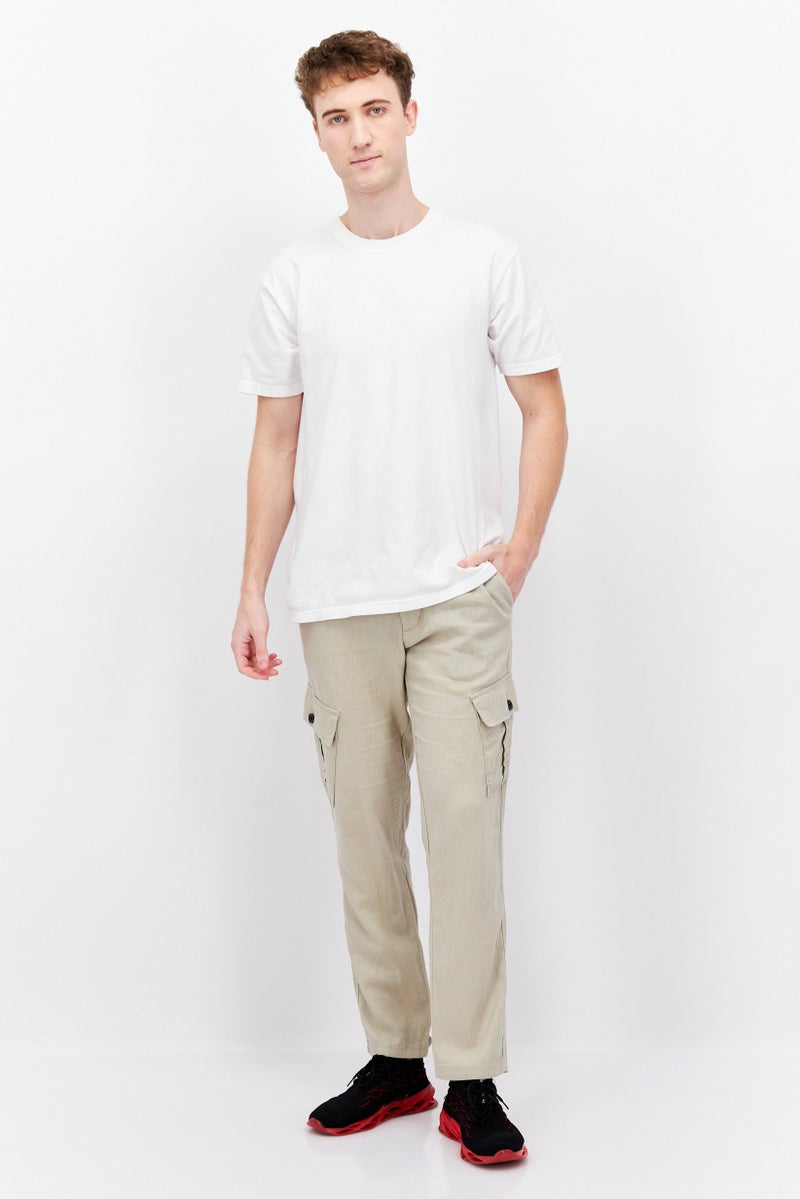 Threadbare Men Regular Fit Solid Drawstring Pants, Beige - Image 4