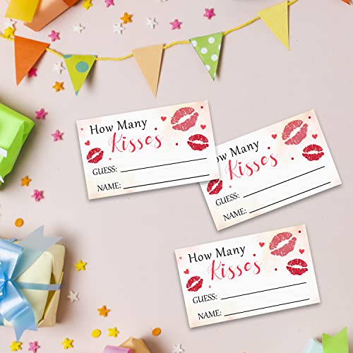 ALodr How Many Kisses are in The Jar-Baby Shower, Bridal Shower, Birthday, Christmas, Graduation Season Funny Party Game- Game Cards Kit (1 Sign & 50 Cards) - Image 4