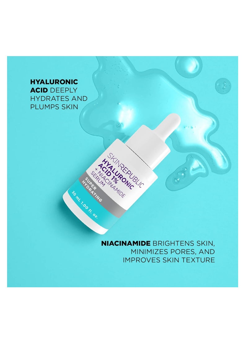 SKIN REPUBLIC - Hyaluronic Acid 1% + Niacinamide Face Serum, 30ml - Proven to Improve Skin’s Overall Appearance - Image 1
