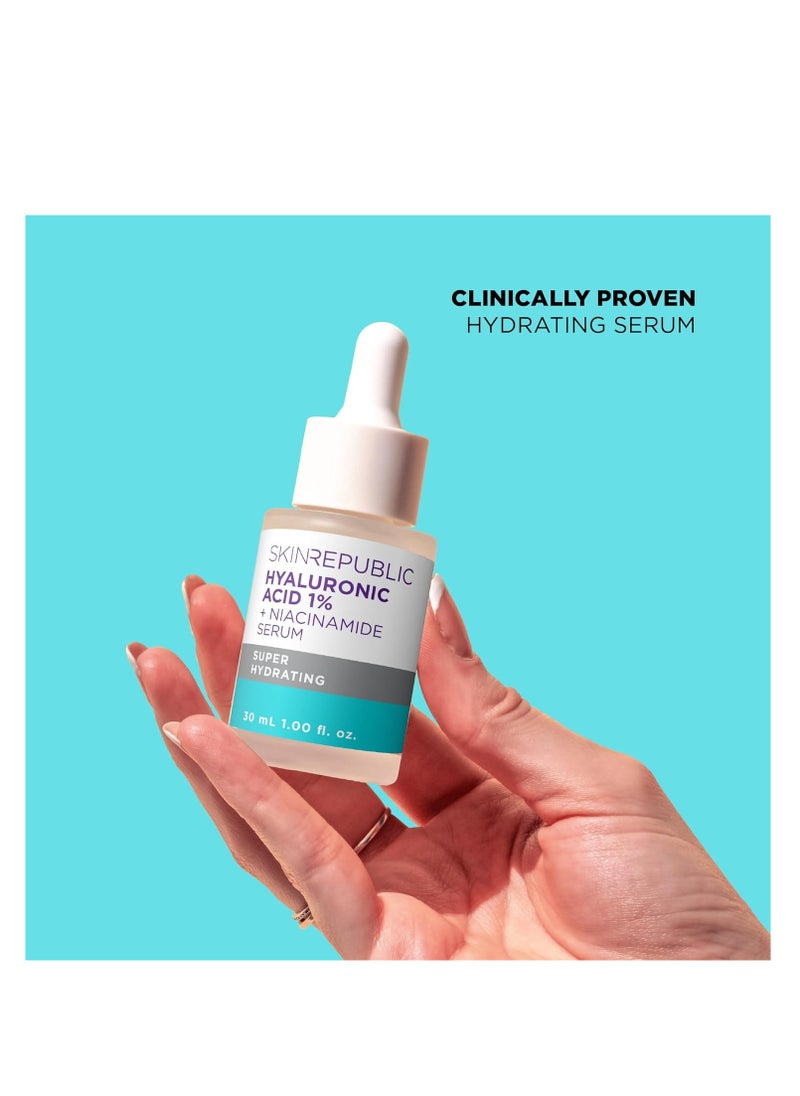 SKIN REPUBLIC - Hyaluronic Acid 1% + Niacinamide Face Serum, 30ml - Proven to Improve Skin’s Overall Appearance - Image 1