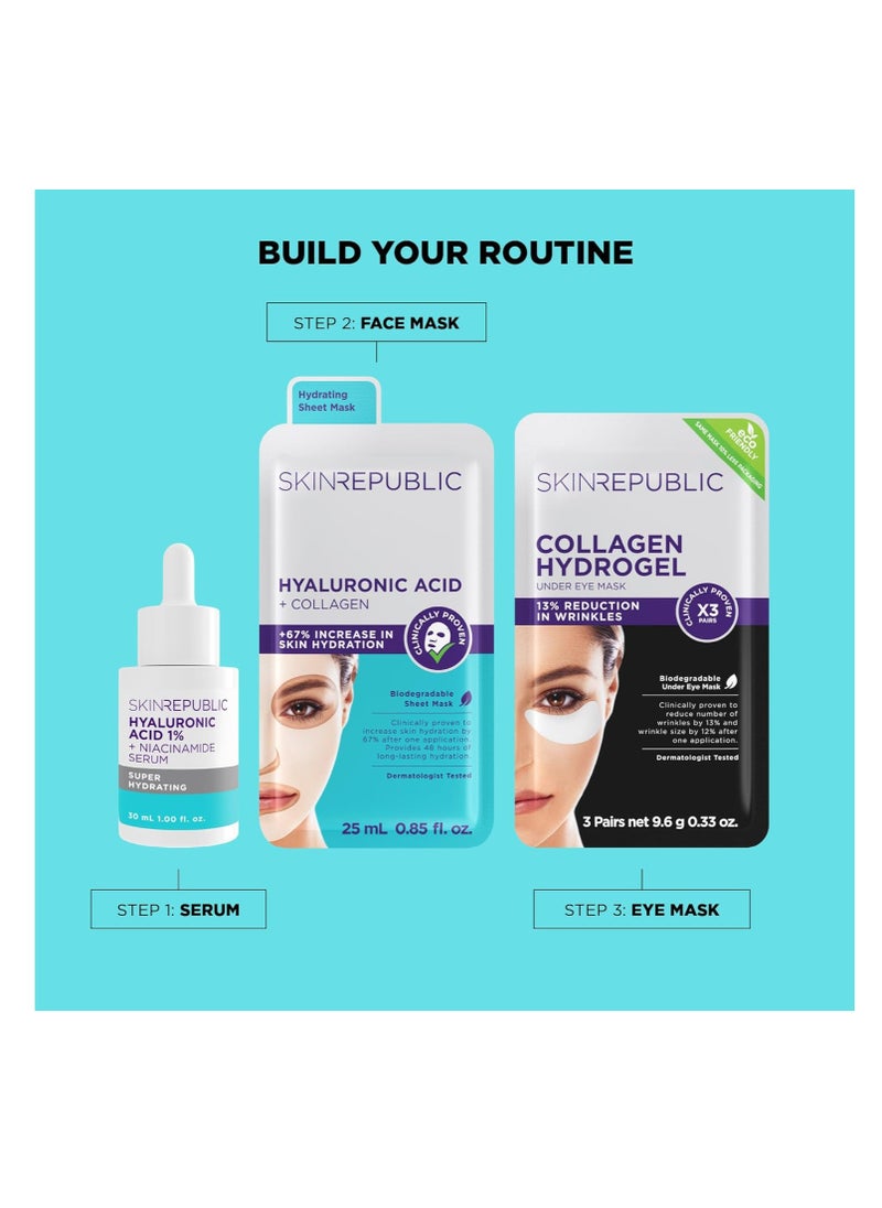 SKIN REPUBLIC - Hyaluronic Acid 1% + Niacinamide Face Serum, 30ml - Proven to Improve Skin’s Overall Appearance - Image 1