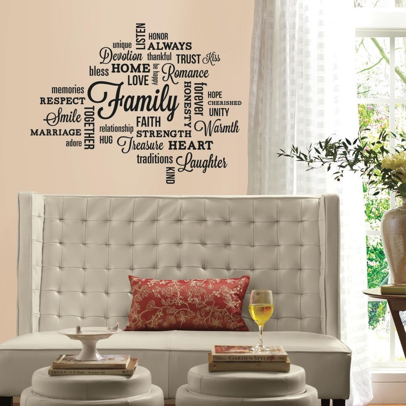 RoomMates RMK2741SCS Family Quote Peel And Stick Wall Decals,Multicolor - Image 1