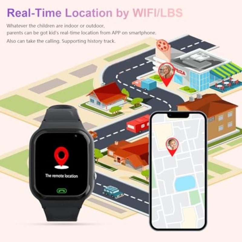 4G Smart Watch GPS Tracker, Boys Girls Smartwatches Phone Watch Video Call SOS Emergency Alarm Voice Chat Game and Touch Screen Tracking Smartwatch for Age 4-12 - Image 4