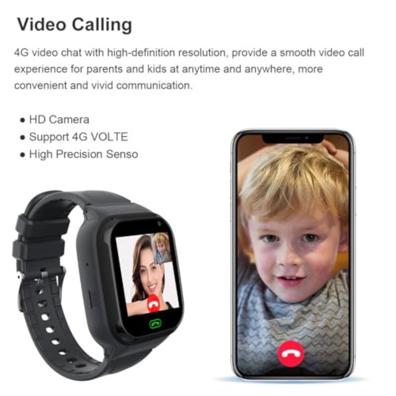4G Smart Watch GPS Tracker, Boys Girls Smartwatches Phone Watch Video Call SOS Emergency Alarm Voice Chat Game and Touch Screen Tracking Smartwatch for Age 4-12 - Image 2