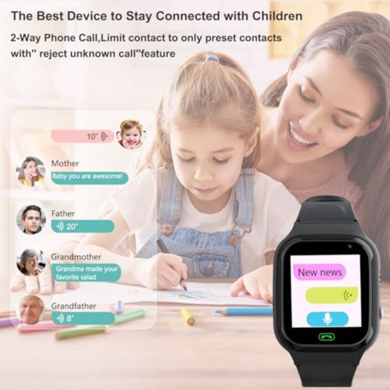 4G Smart Watch GPS Tracker, Boys Girls Smartwatches Phone Watch Video Call SOS Emergency Alarm Voice Chat Game and Touch Screen Tracking Smartwatch for Age 4-12 - Image 3