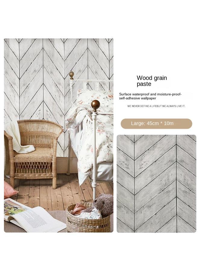 Bluejw Flower Wallpaper Self-adhesive Wood Grain Stickers Door Stickers Furniture Cabinet Moisture-proof Background Wall Stickers Bedroom Decoration - Image 1