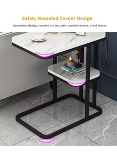 Sharpdo 2 Tier Square End Table Sofa Side Table Living Room Small Coffee Table  - Image 3