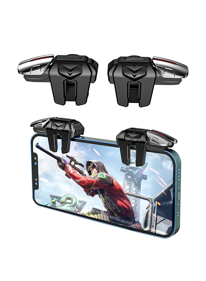 Excefore Game Trigger 2024 Upgrade Version Pubg Mobile Trigger Game Controller 6 Finger Trigger Sensitive Shoot Compatible With Iphone And Android Most Phones Support Cod Pubg Ros And More - Image 1