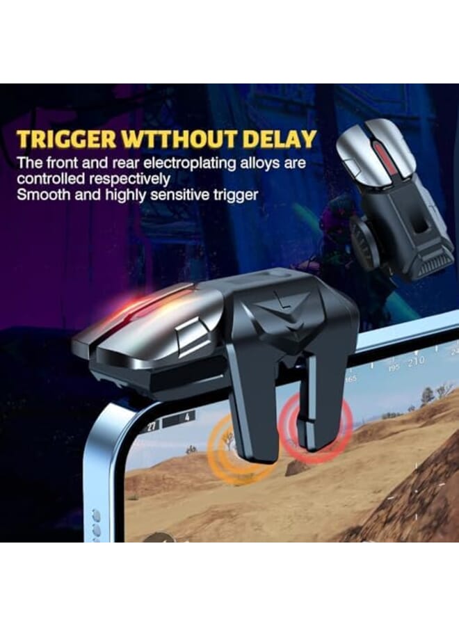 Excefore Game Trigger 2024 Upgrade Version Pubg Mobile Trigger Game Controller 6 Finger Trigger Sensitive Shoot Compatible With Iphone And Android Most Phones Support Cod Pubg Ros And More - Image 4