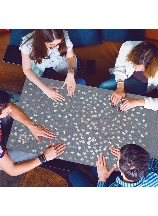 Sratte Sratte Jigsaw Puzzle Board with Dustproof Cover, Foldaway Felt Puzzle Board Portable Mat, Foldable Pad Storage, Non Slip Surface(45.7 x 30.7 Inch) - Image 5