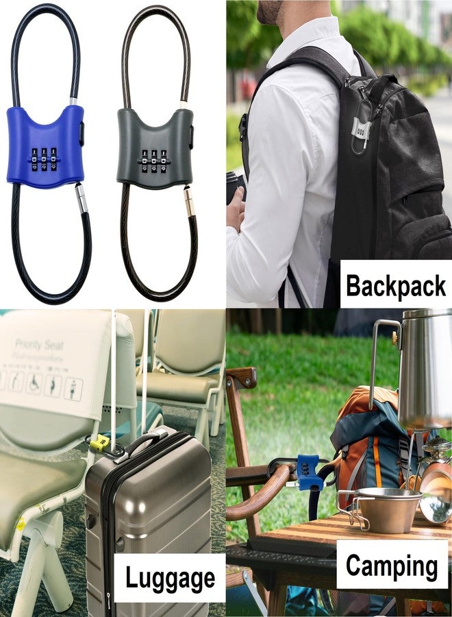 Bosvision 3-Digit Combination Lock with Braided Steel Cable - Secure Helmet, Backpack, Ski Gear, Luggage, Stroller - Dual Loop, Travel-Friendly Padlock - Image 2
