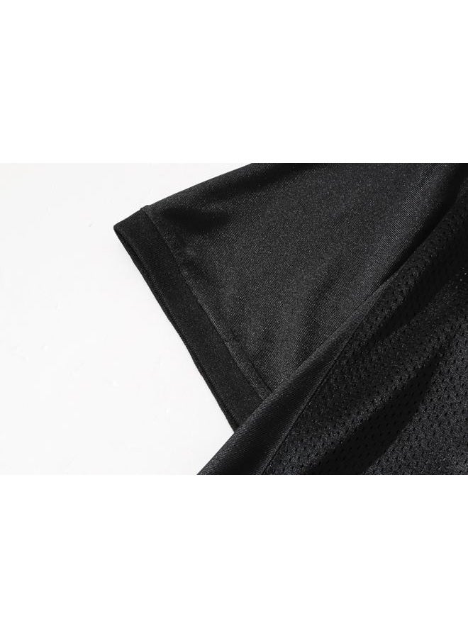 PRIMITAS Blank Football Jersey Mesh Athletic Football Shirt Practice Sports Uniform, Black, M - Image 5