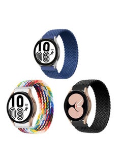 ALMNVO 3 pack Stretch Braided Solo Loop Nylon Bands for Samsung Galaxy Watch 5 40mm 44mm/LTE 44mm/5 Pro 45mm/4 40mm/4 classic 46mm/42mm/3 41mm/Active,Elastics Wristband,20mm-L  - Image 1