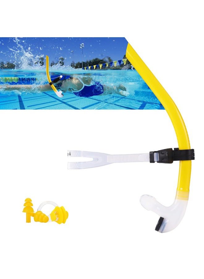 Focevi Swim Snorkel for Lap Swimming，No loud gurgling noise No hurt forehead No slip swimming Snorkeling Training for adult/kid/youth,swimmer snorkle center mount snorkel One-Way Purge Valve - Image 1