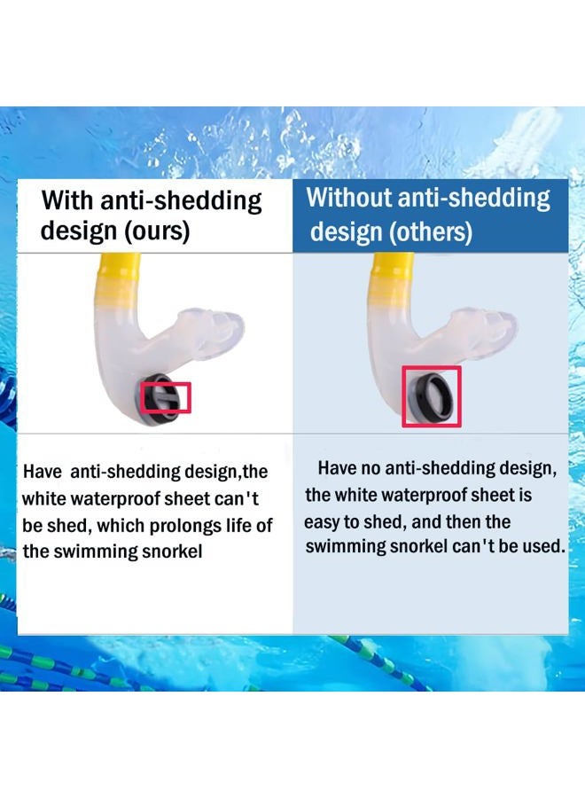 Focevi Swim Snorkel for Lap Swimming，No loud gurgling noise No hurt forehead No slip swimming Snorkeling Training for adult/kid/youth,swimmer snorkle center mount snorkel One-Way Purge Valve - Image 5