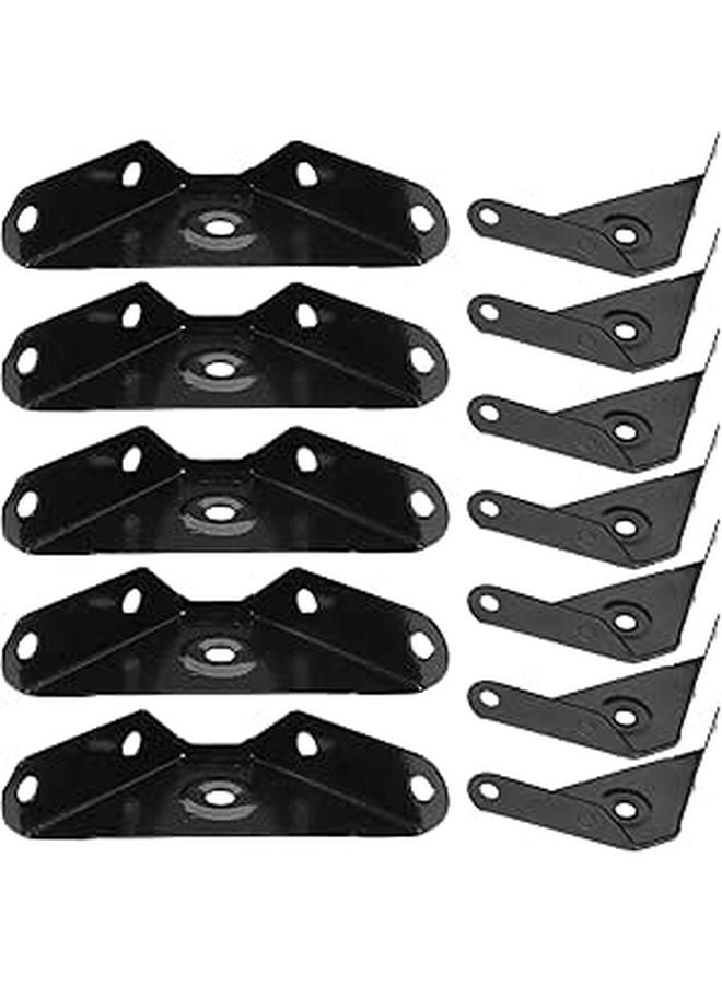 Black Metal Furniture Corner Braces 12pcs Heavy Duty Shelf Support Brackets - Image 1