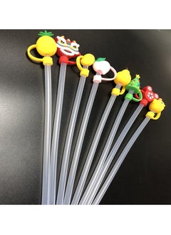 KASTWAVE KASTWAVE Silicone Straw Tips Cover 8 Pack Cute Silicone Reusable Drinking Straw Tips Lids Dust-Proof Straw Plugs for 1/4inch(6-8mm) Straw Tips for Decor Outdoor (6 Pack)  - Image 3