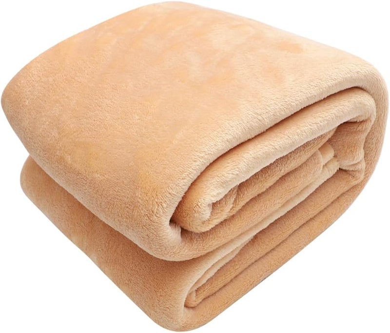 بطانية صلبة من الفانيلا الفروية دافئة وناعمة للسرير والأريكة مقاس توين - Image 2