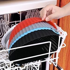 SANTALON 6 Pcs Round Reusable NonStick air Fryer Accessories Silicone Coating Pot Basket for Microwave Oven Oil Sprayer Bottle and Oil Brush and Spatula Set Pack of 9 - Image 5