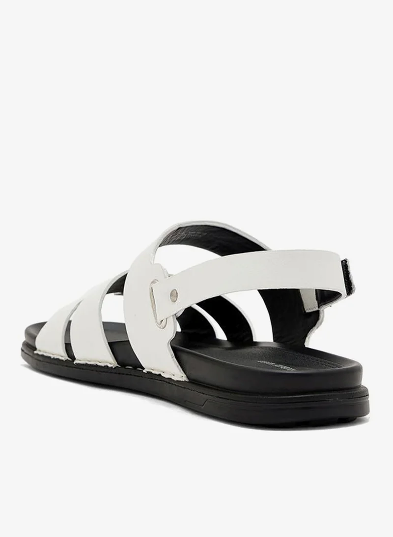 Robert Wood Cream Comfort Footbed Sandals for Men | Best Price UAE