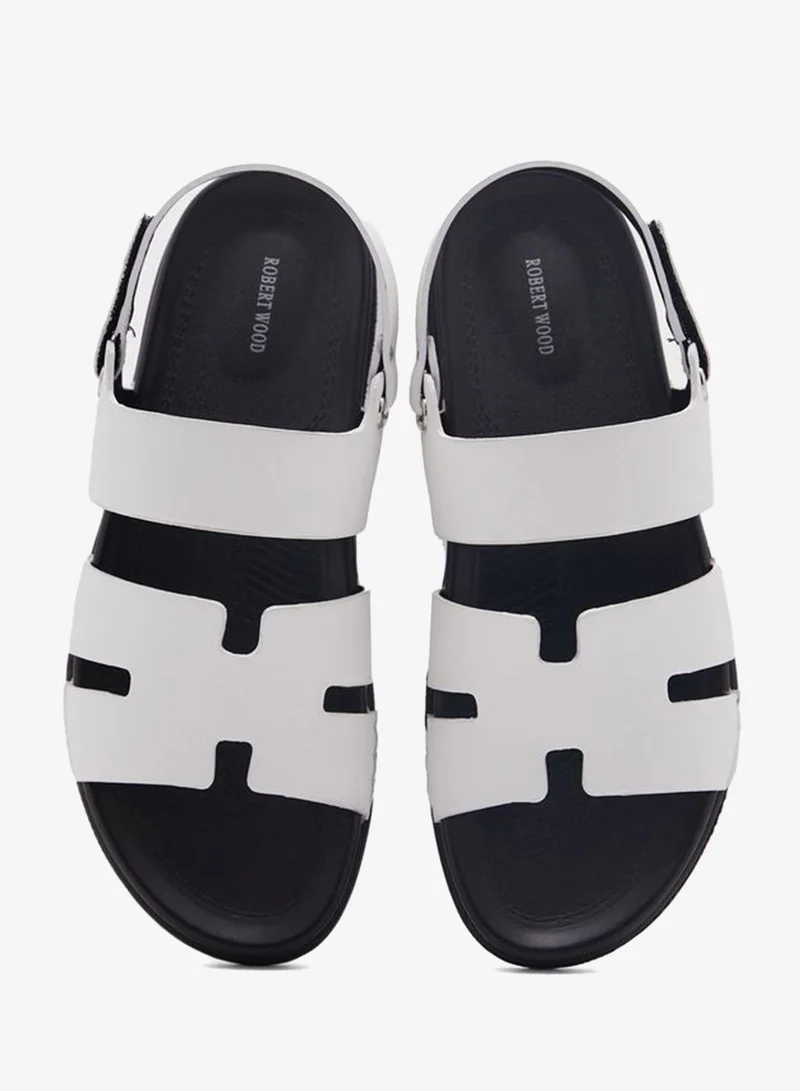 Robert Wood Cream Comfort Footbed Sandals for Men | Best Price UAE