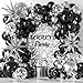 LOOLEY 137Pcs Black and Silver Balloons Garland Arch Kit with Stars 5 10 12 18 inch Black Silver Confetti Latex Party Balloons for 2025 Graduation Retirement Birthday Anniversary - Image 3
