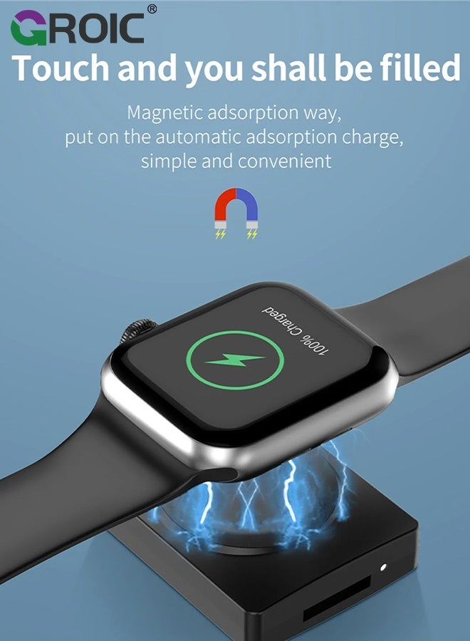 GROIC Wireless Watch Charger for Apple Samsung - 2 in 1 Portable Watch Wireless Charger Dock Card Reader Fast Charging for For Apple Watch Series 9/8/7/SE/6/5/4/3/2  - Image 4