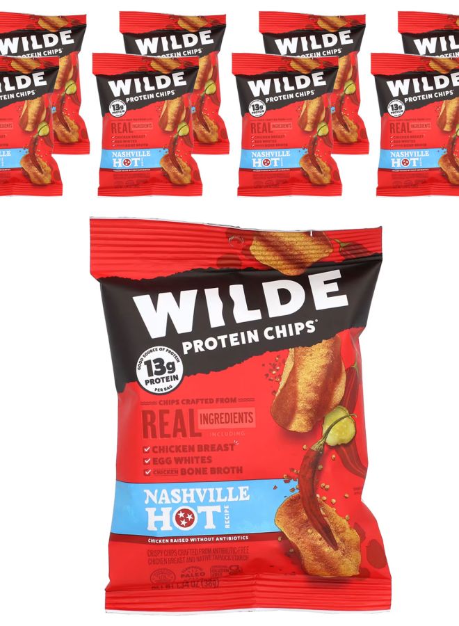 Wilde Brands Protein Chips Nashville Hot 8 Bags 1.34 oz (38 g) Each 