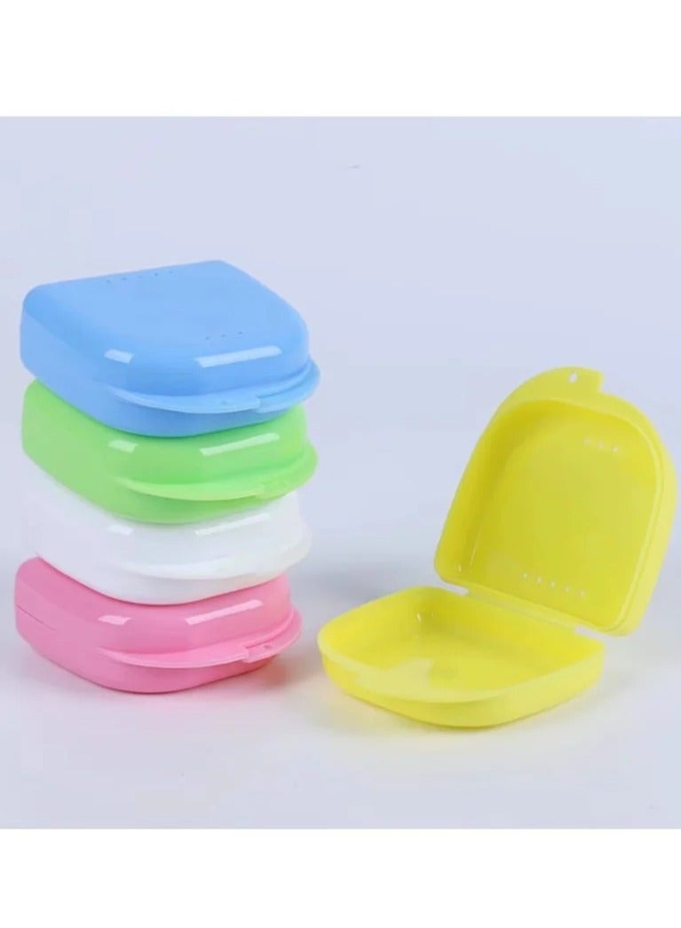 5 Orthodontic Retainer Storage Boxes, Orthodontic Retainer Boxes, Clear Orthodontic Retainer Storage Boxes, Plastic Denture Boxes, Denture Protective Boxes, Retainer Guard, Orthodontic Triangle Protector, Night Guard Boxes, Night Guard Boxes, Orthodontic Retainer Case, Retainer Storage Box for Retaining Teeth After Braces, Retainer Case, Night Guard Storage Boxes, Orthodontic Container Boxes, Orthodontic Bracket Storage Box, Portable Box for Removable Dentures, Retainer and Night Guard, Portable Retainer Bag, Travel Friendly and Retainer Protection Boxes with Ventilation Holes and Easy to Clean, Denture Storage Boxes - Color (Blue, Yellow, Pink, White and Green) - Image 2