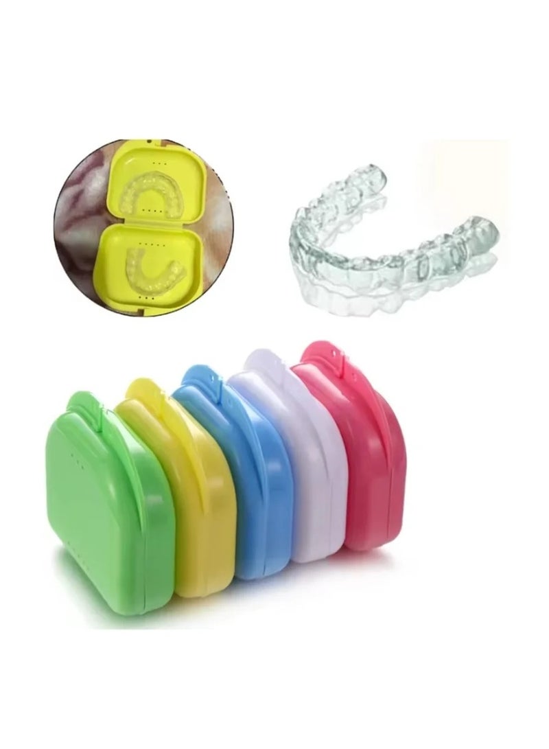 5 Orthodontic Retainer Storage Boxes, Orthodontic Retainer Boxes, Clear Orthodontic Retainer Storage Boxes, Plastic Denture Boxes, Denture Protective Boxes, Retainer Guard, Orthodontic Triangle Protector, Night Guard Boxes, Night Guard Boxes, Orthodontic Retainer Case, Retainer Storage Box for Retaining Teeth After Braces, Retainer Case, Night Guard Storage Boxes, Orthodontic Container Boxes, Orthodontic Bracket Storage Box, Portable Box for Removable Dentures, Retainer and Night Guard, Portable Retainer Bag, Travel Friendly and Retainer Protection Boxes with Ventilation Holes and Easy to Clean, Denture Storage Boxes - Color (Blue, Yellow, Pink, White and Green) - Image 4