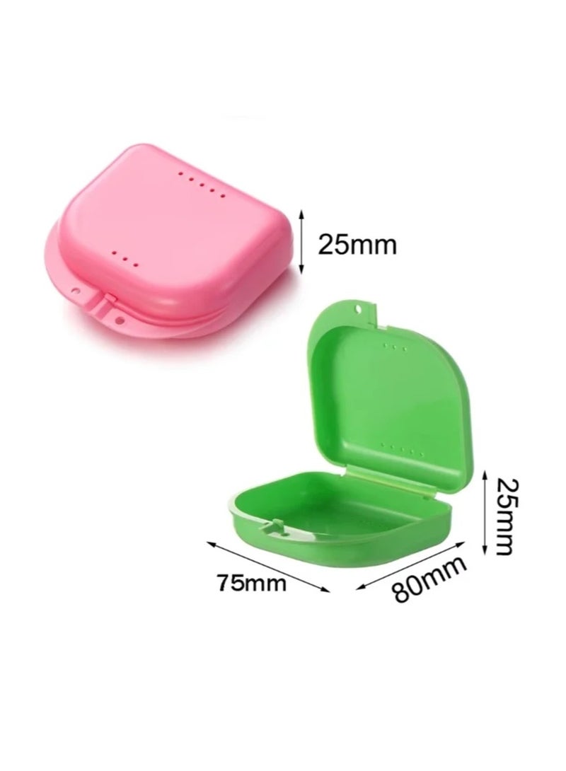 5 Orthodontic Retainer Storage Boxes, Orthodontic Retainer Boxes, Clear Orthodontic Retainer Storage Boxes, Plastic Denture Boxes, Denture Protective Boxes, Retainer Guard, Orthodontic Triangle Protector, Night Guard Boxes, Night Guard Boxes, Orthodontic Retainer Case, Retainer Storage Box for Retaining Teeth After Braces, Retainer Case, Night Guard Storage Boxes, Orthodontic Container Boxes, Orthodontic Bracket Storage Box, Portable Box for Removable Dentures, Retainer and Night Guard, Portable Retainer Bag, Travel Friendly and Retainer Protection Boxes with Ventilation Holes and Easy to Clean, Denture Storage Boxes - Color (Blue, Yellow, Pink, White and Green) - Image 3