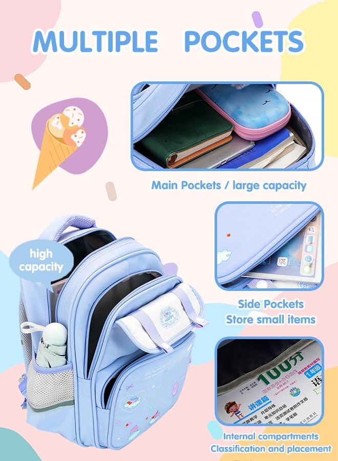 فيفيدوراد حقيبة ظهر مدرسية للبنات، حقائب ظهر مدرسية كبيرة السعة، حقيبة ظهر كاجوال للبنات للمرحلة الإعدادية، حقيبة كتب سفر مقاومة للماء للمرحلة الإعدادية، حقيبة ظهر طلابية أنيقة وجميلة مع شرائط عاكسة، حقائب ظهر خفيفة الوزن للبنات، مناسبة للمراحل الدراسية 5 و6 و7 و8 و9 و10 سنوات. - Image 4