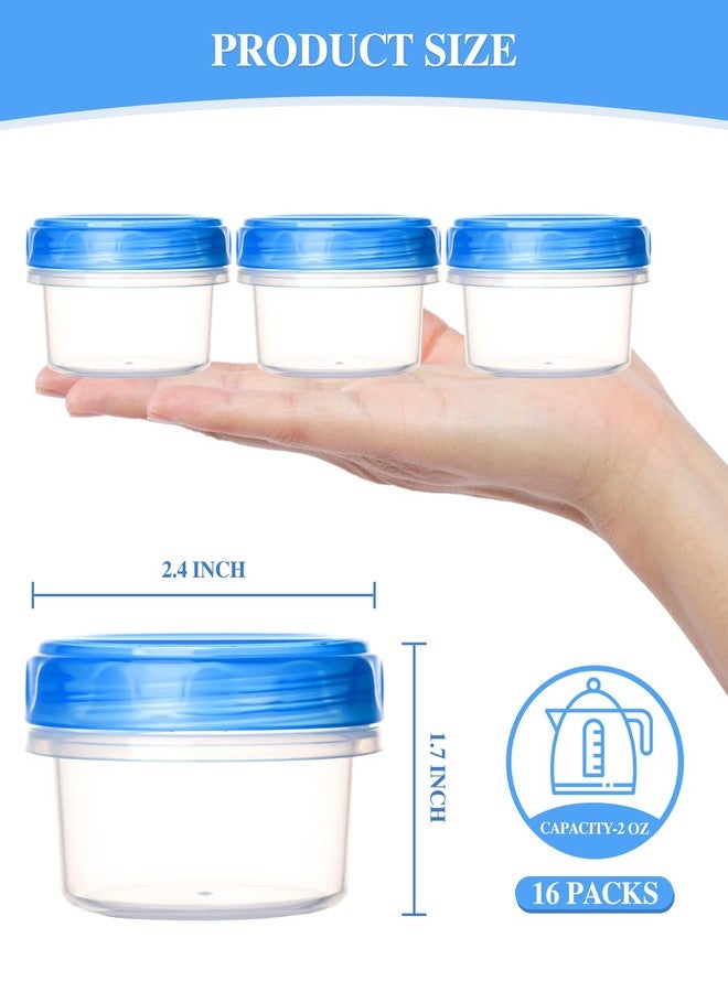 Atecare [16 Pack] 2 oz Salad Dressing Containers, Reusable Stackable Condiment/Sauce/Dipping/Snack Containers to Go With Leak-Proof Twist Top Lids, Bpa Free, Safe For Microwave, Freezer, Dishwasher - Image 5