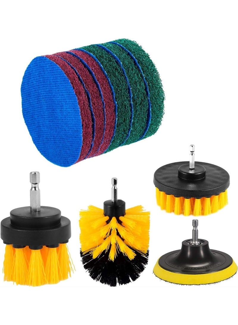 Drill Brush Attachments Set, Black, Scrub Pads & Sponge, Power Scrubber Brush with Extend Long Attachment All Purpose Clean for Grout, Tiles, Sinks,Bathtub, Bathroom - Image 1