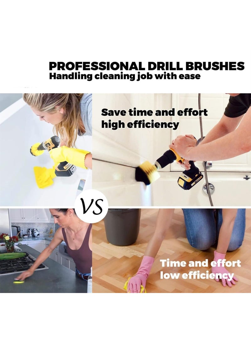 Drill Brush Attachments Set, Black, Scrub Pads & Sponge, Power Scrubber Brush with Extend Long Attachment All Purpose Clean for Grout, Tiles, Sinks,Bathtub, Bathroom - Image 5