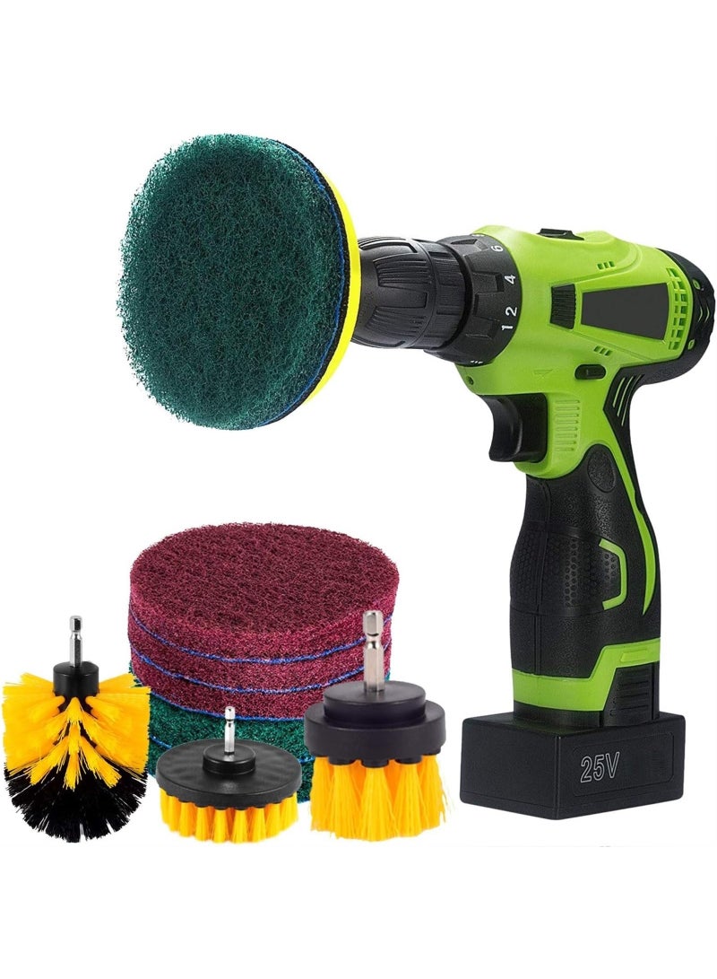 Drill Brush Attachments Set, Black, Scrub Pads & Sponge, Power Scrubber Brush with Extend Long Attachment All Purpose Clean for Grout, Tiles, Sinks,Bathtub, Bathroom - Image 3