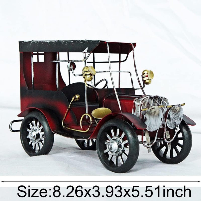 klarako Vintage Metal Car Model,Classic Cars Sculpture Antique Collectible Miniature Car Ornament Home Decor Office Desktop Bookshelf Decoration Handmade Craft - Image 2