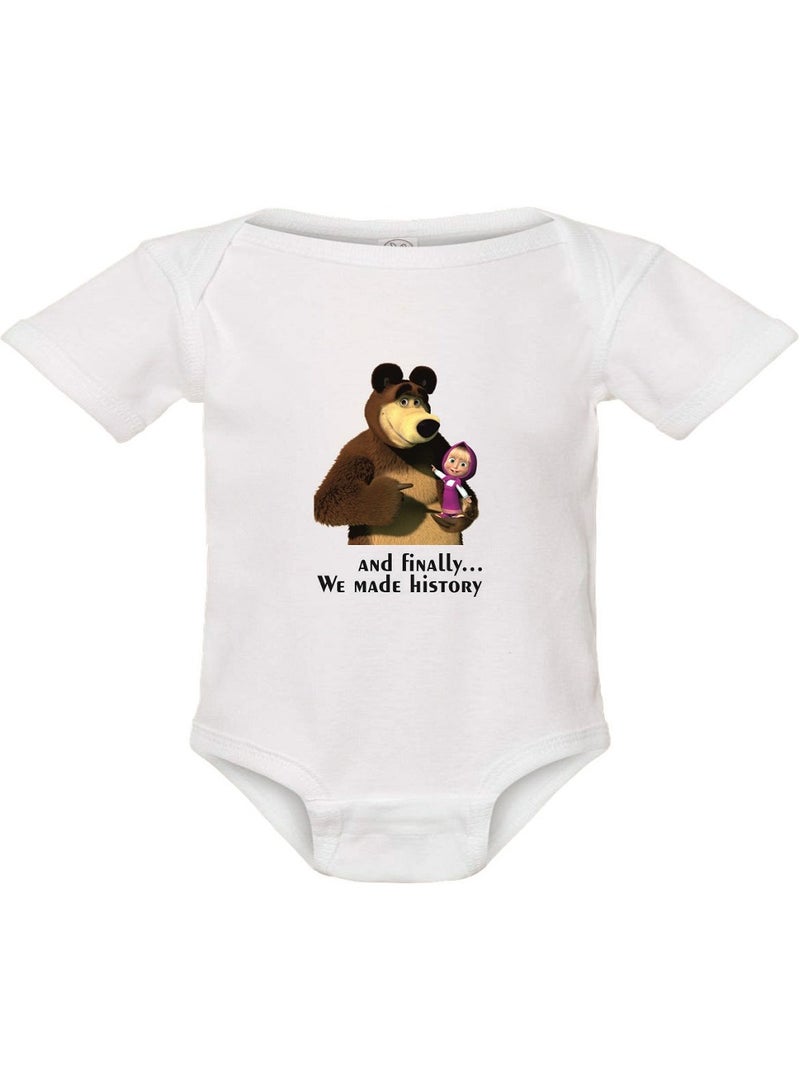 Pikkaboo Masha and the Bear Baby Bodysuit Onesie, 3-6 months - Image 1