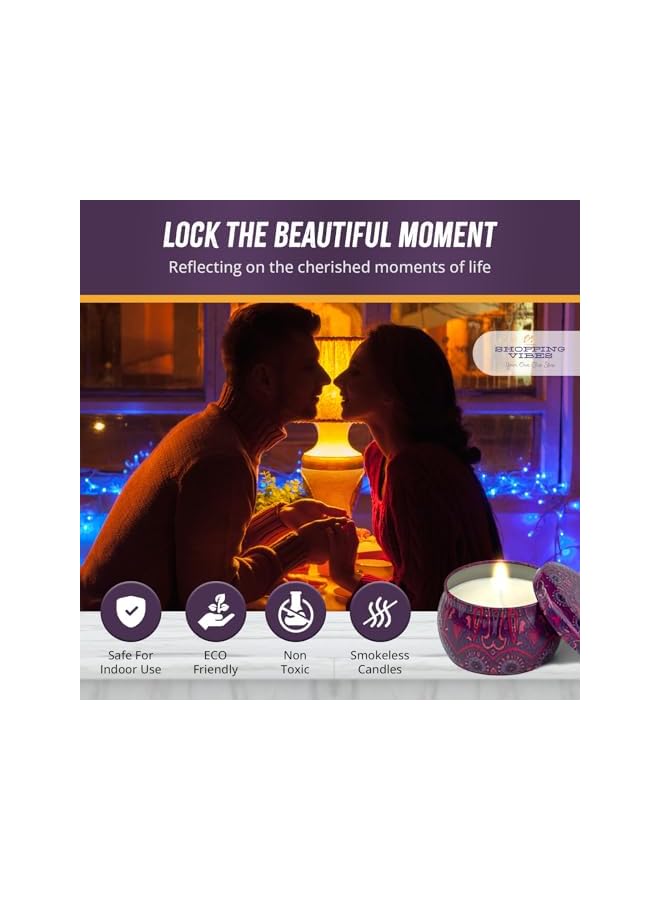 The Bros Soy Wax Aromatherapy Candle Set of 4: Stylish Decoration & Wellness. Used for Elegant Interiors, Relaxation, and Romantic Ambience! (Lavender - English Pear - Vanilla - Apple Cinnamon) - Image 3